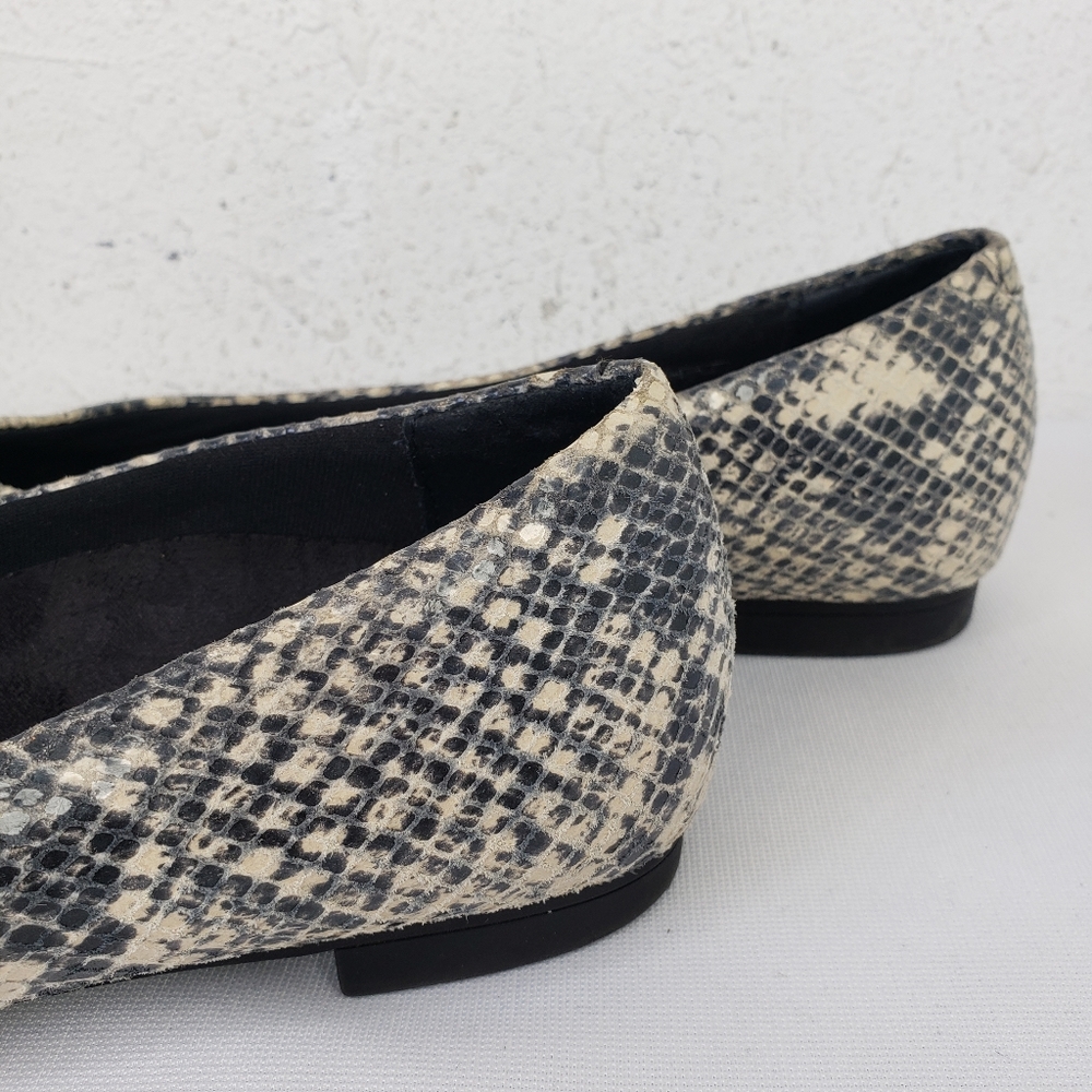 Vionic Caballo Snake Print Leather Pointed Shoes - image 6